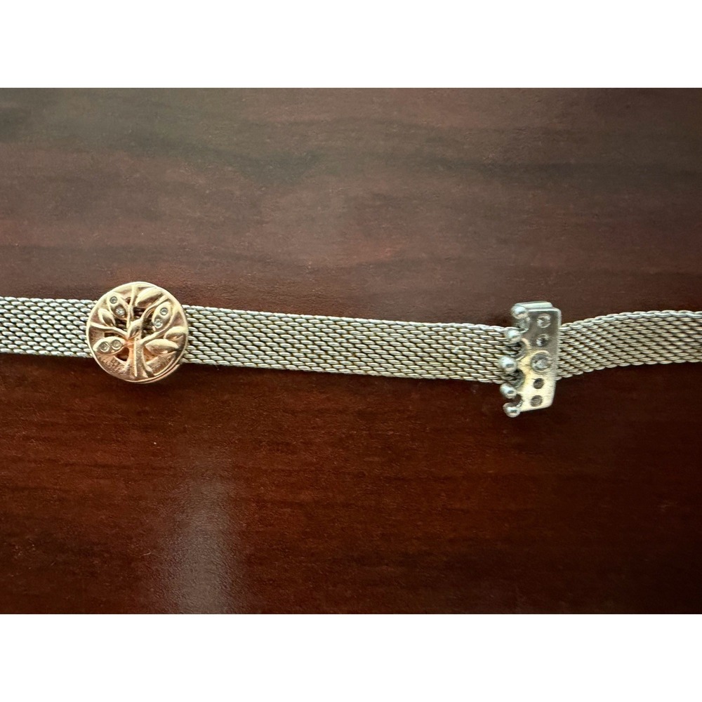Pandora Reflexions Sterling Silver Mesh Bracelet 10.4G 6.5" - Picture 3 of 5